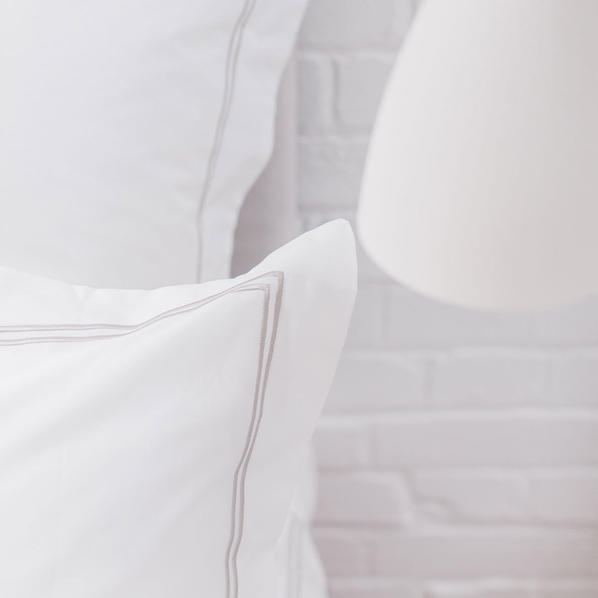 Silver 2 Row Cord Pillowcases from Sleep Naked by Beaumont & Brown