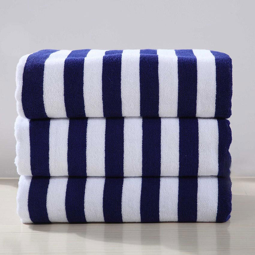 Stripe Cotton Cool Blue Beach Towels