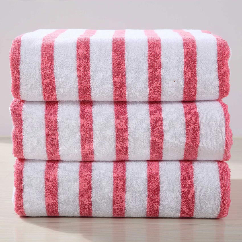 Stripe Cotton Hot Pink Beach Towels