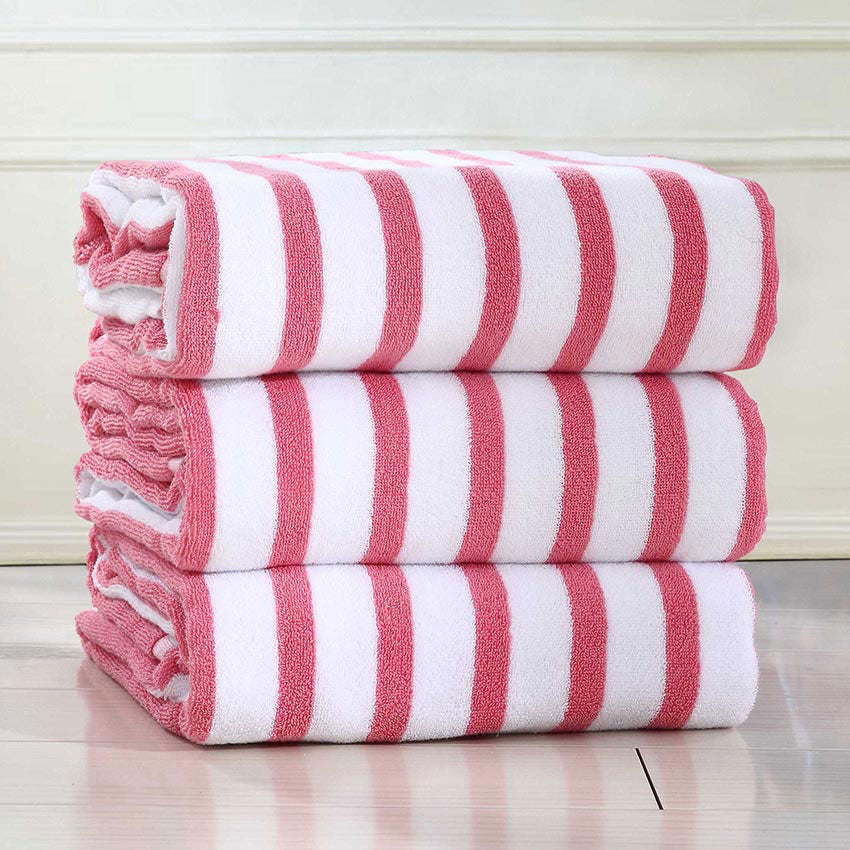 Stripe Cotton Hot Pink Beach Towels from Sleep Naked